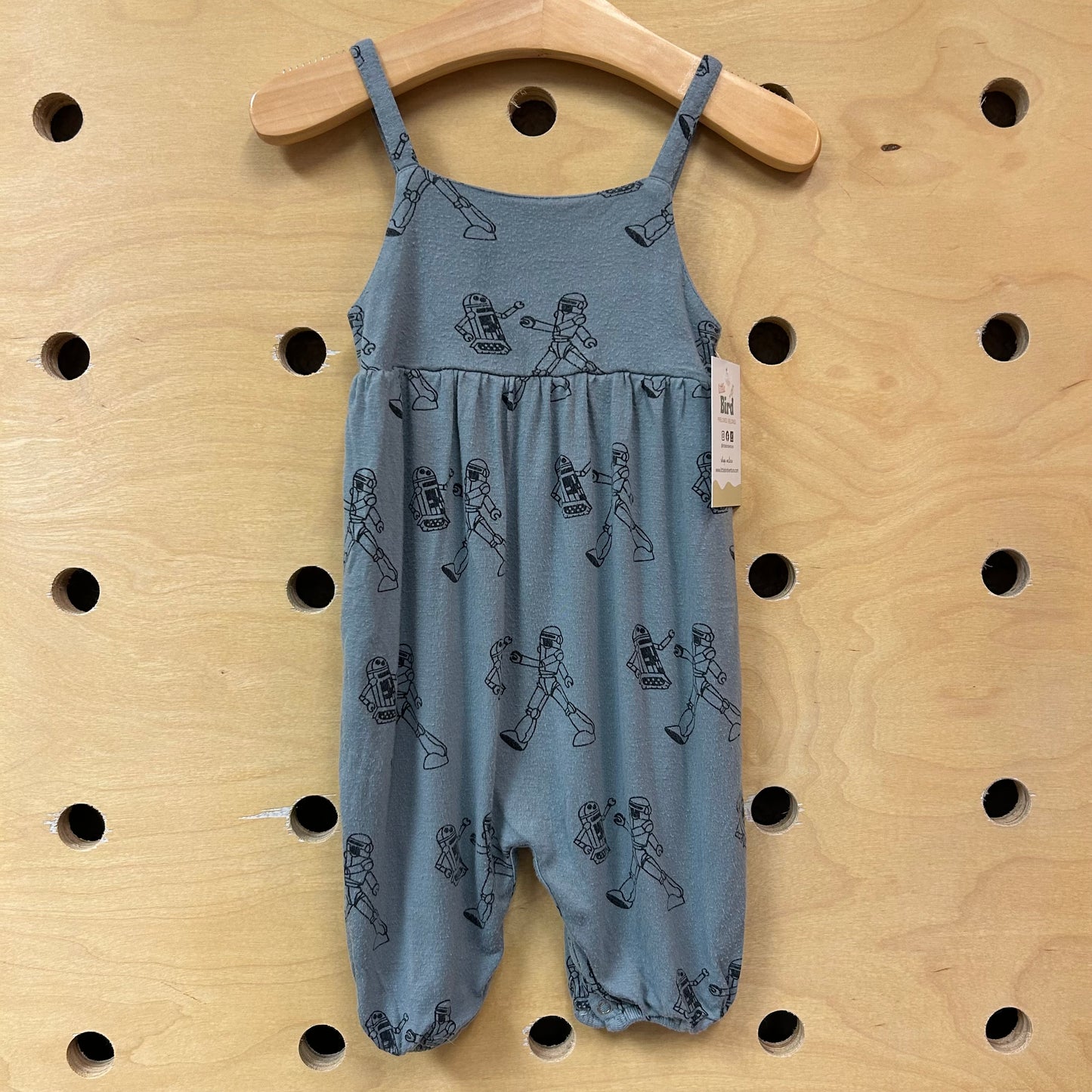 Teal Bamboo Robots Tank Romper