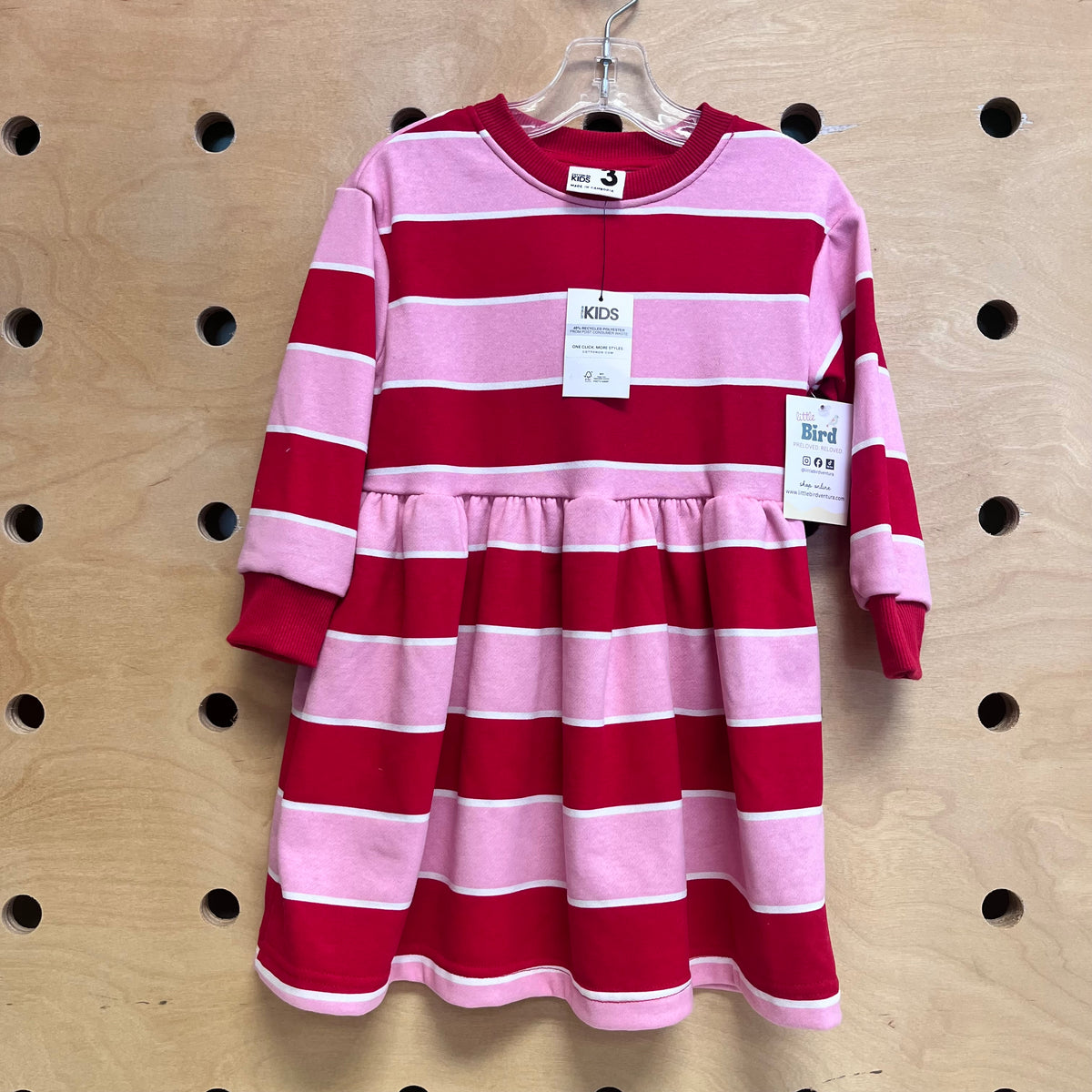 Pink/Red Striped Dress