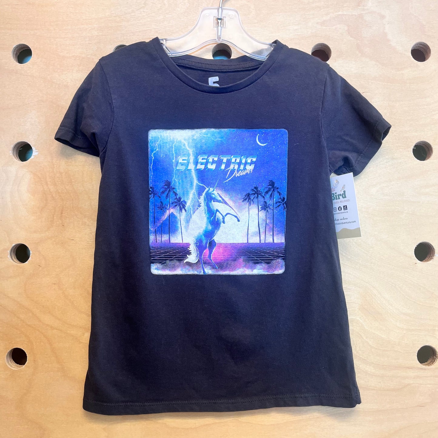 Grey 'Electric Dreams' Unicorn Tee