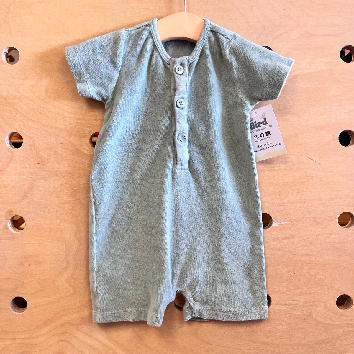 Sage Velour Organic Romper