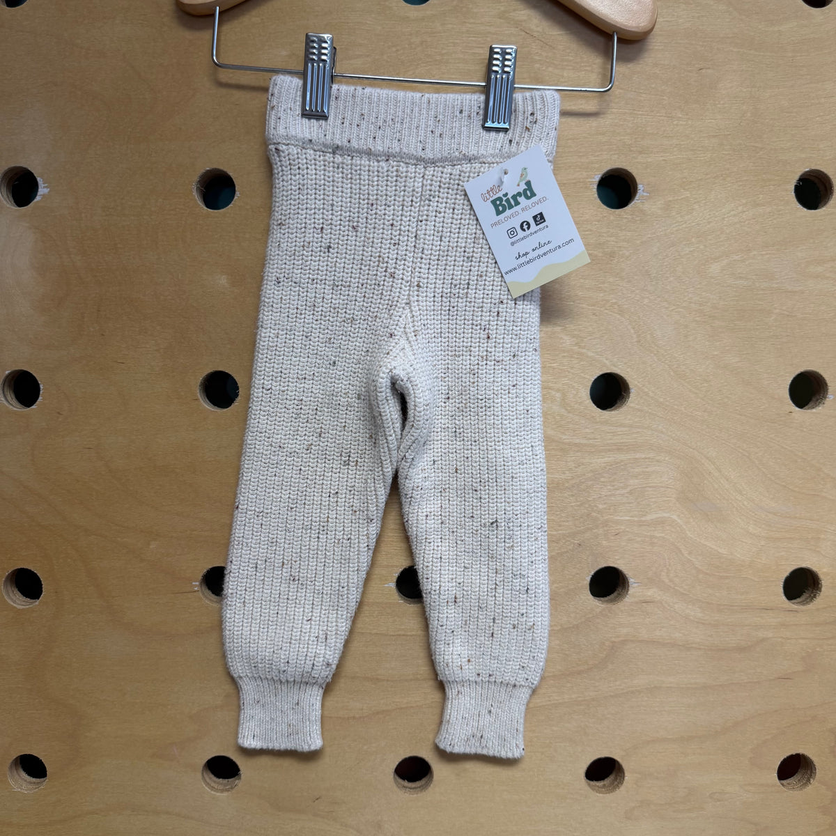 Cream Speckled Knit Pants