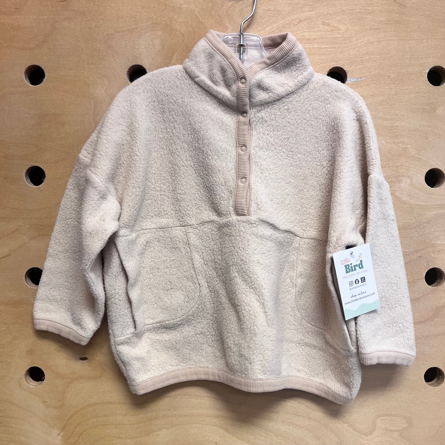 Cream 1/4 Snap Jacket