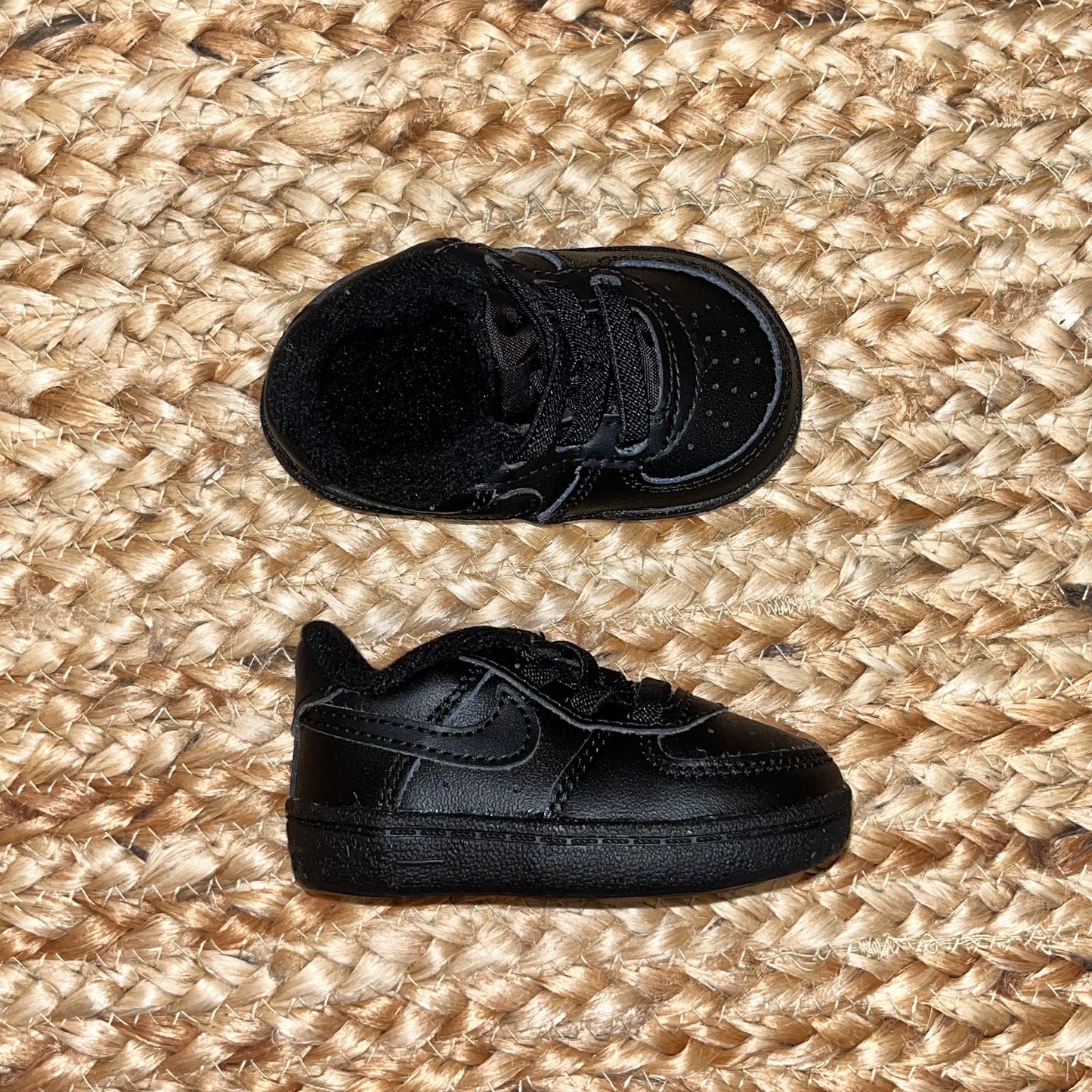 Black Air Force 1 Crib Sneakers