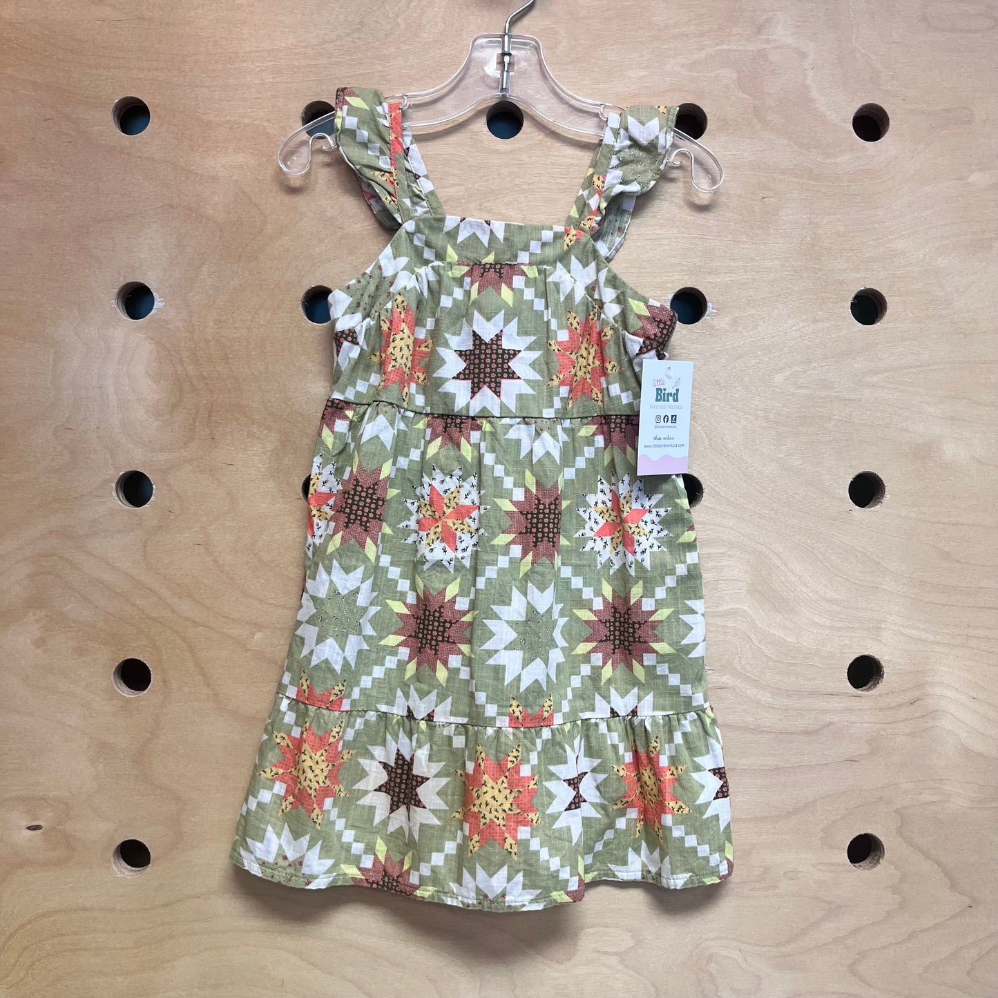 Green/Orange Quilt Pattern Dress
