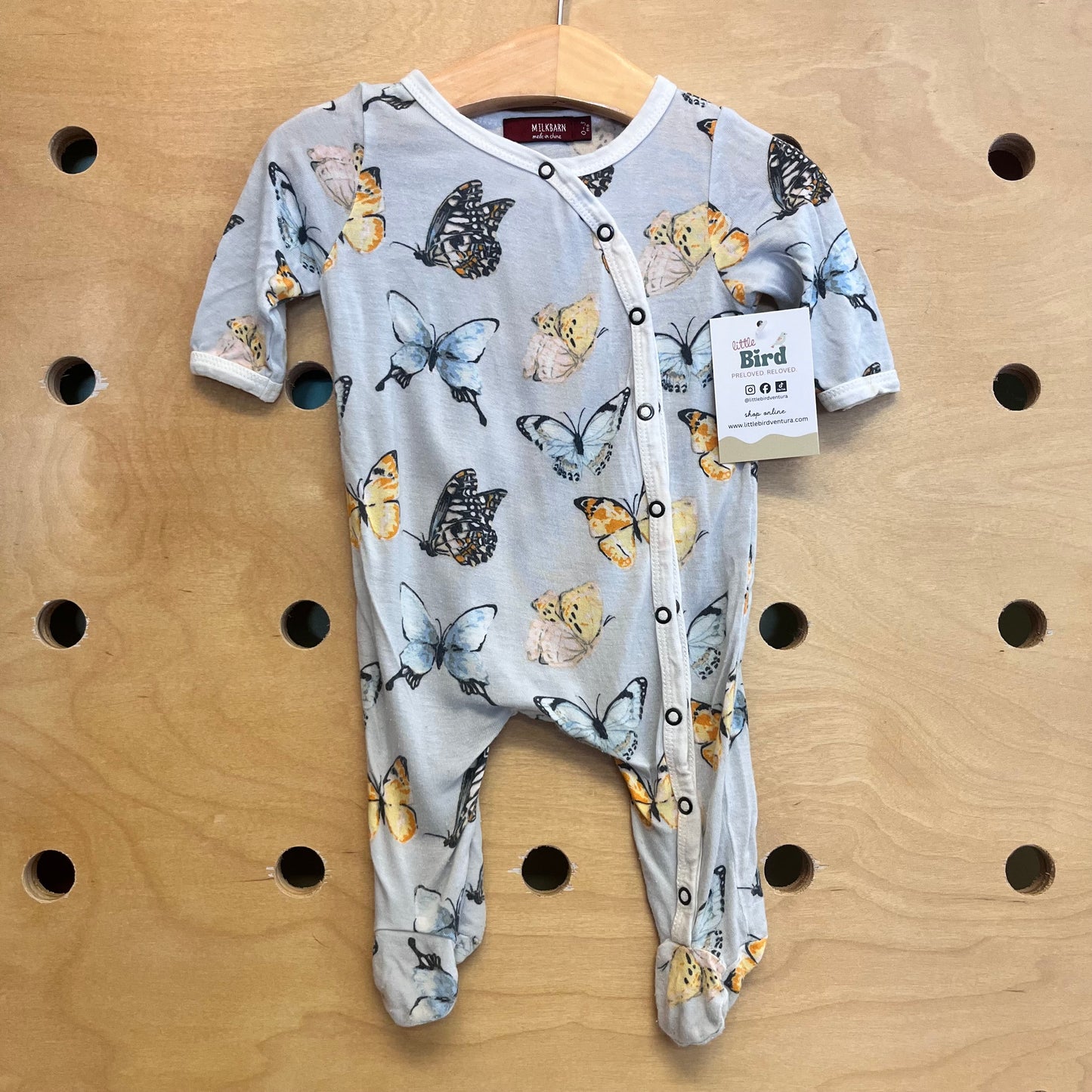 Blue Butterfly Snap Footies