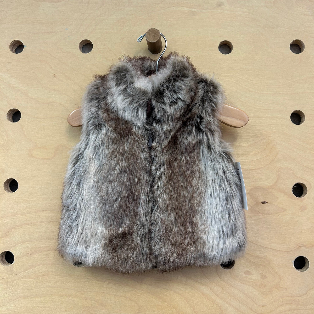 Brown/White Faux Fur Vest