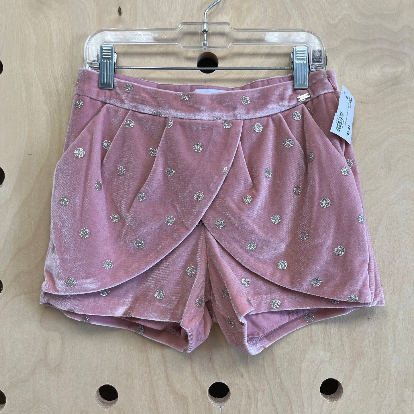 Pink Velvet Sparkle Polka Dot Shorts