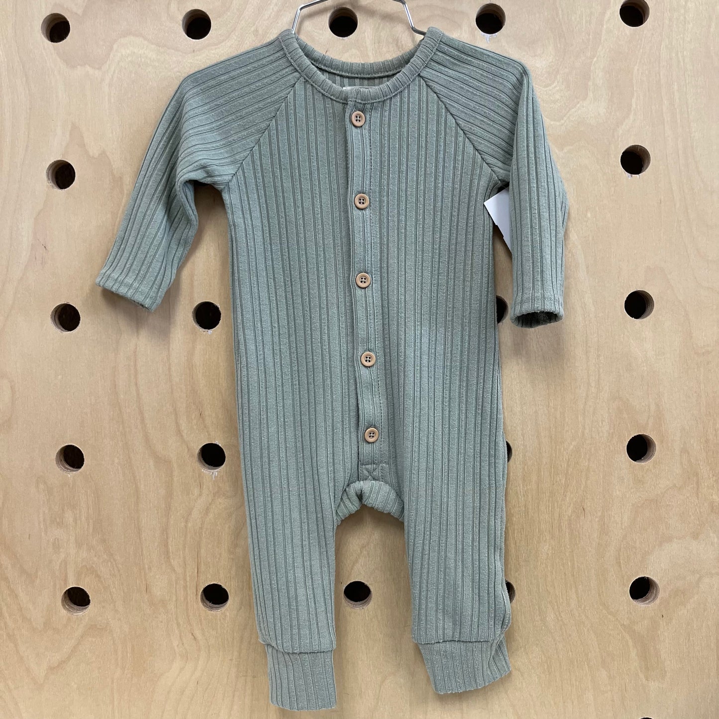 Green Ribbed Romper