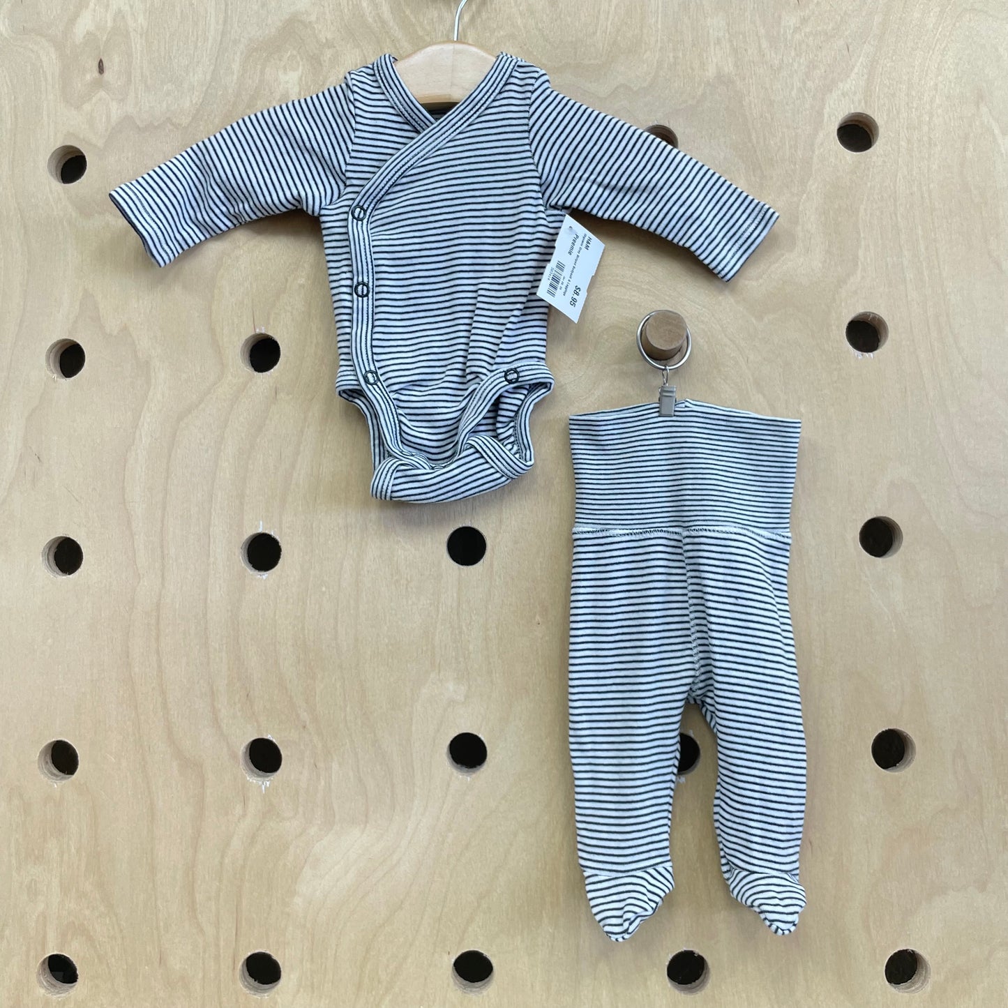 Orgnanic Grey Striped Bodysuit & Leggings