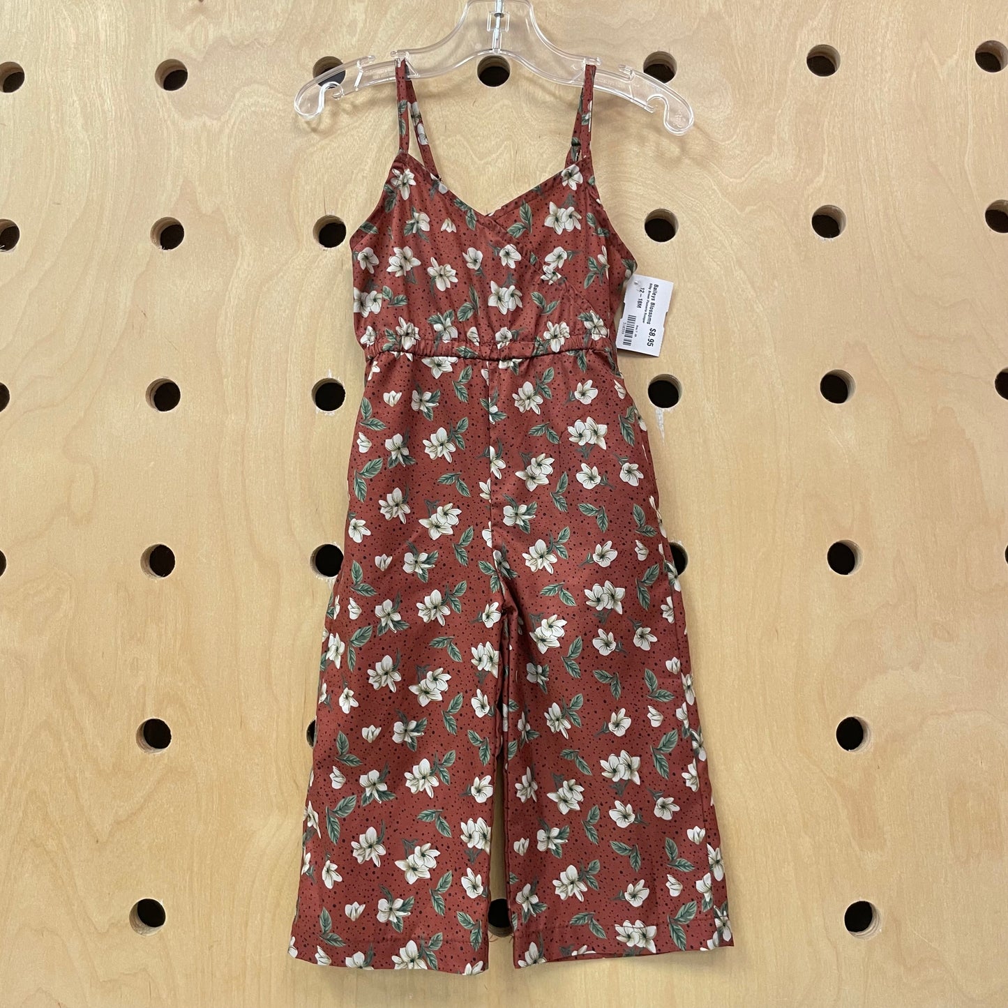 Silky Brown Plumeria Romper