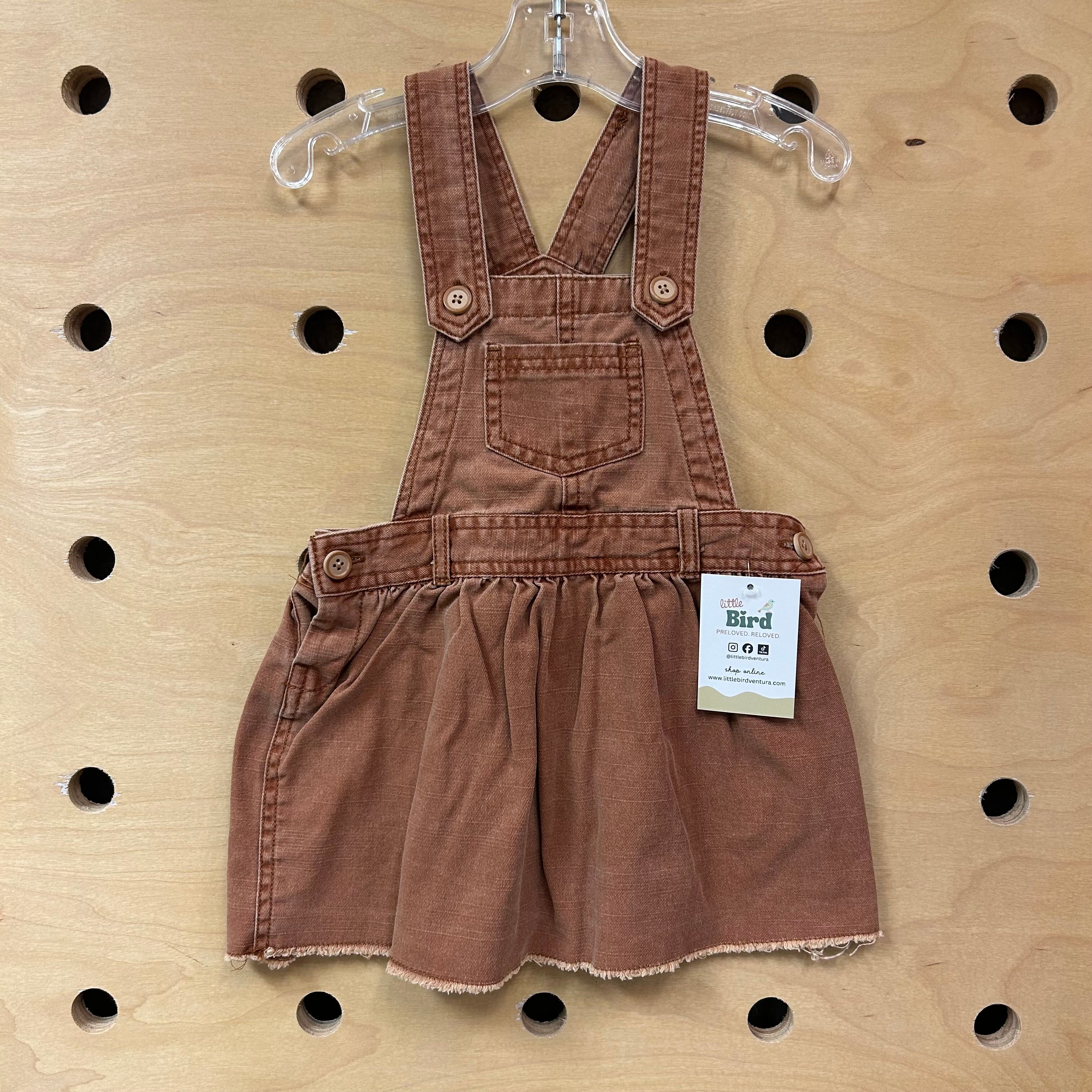 Brown Raw Hem Denim Jumper  Little Bird