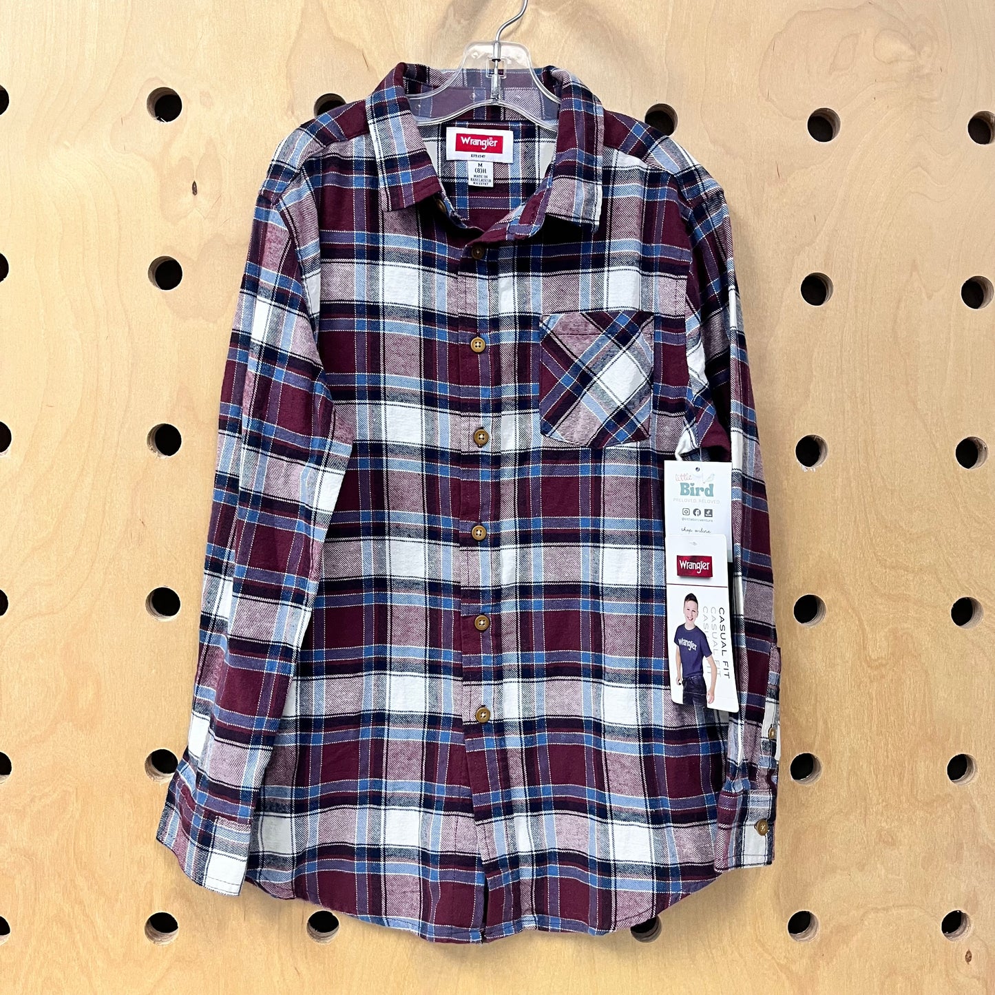 Burgundy/Blue Plaid Flannel NEW!