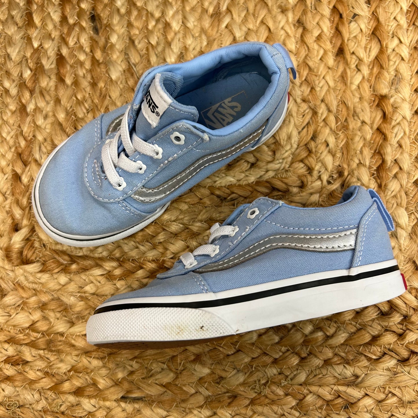 Blue & Silver Slip-On Sneakers