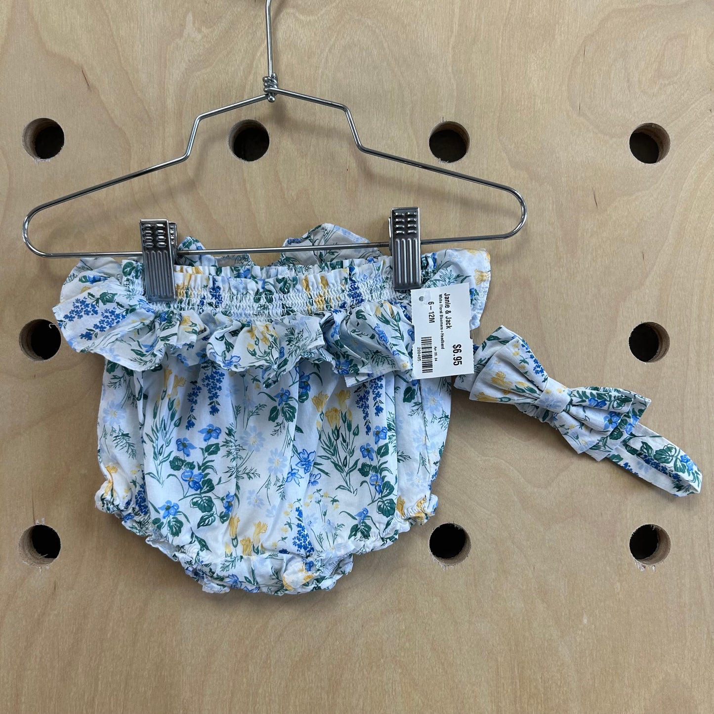 White Floral Bloomers+Headband