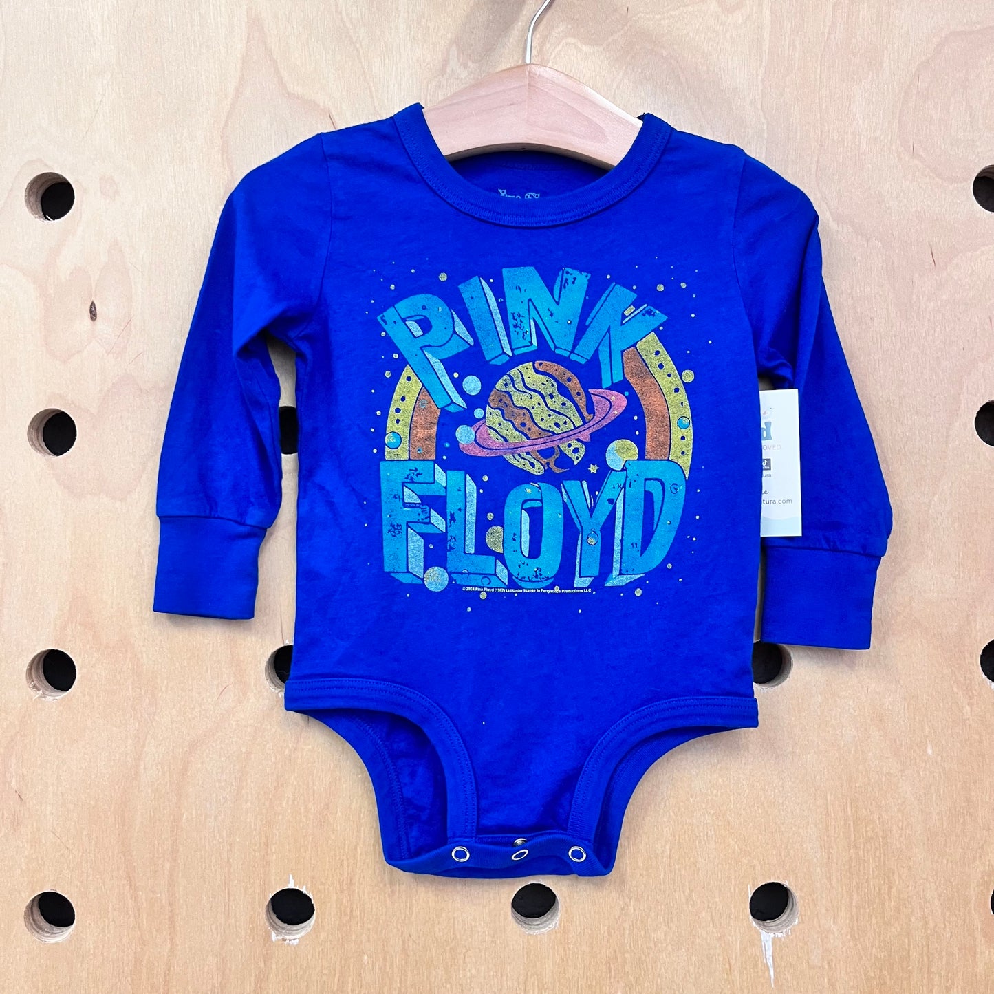 Blue Organic 'Pink Floyd' Bodysuit