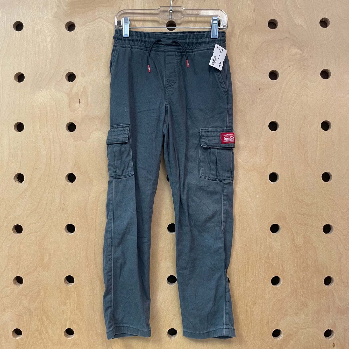 Grey Drawstring Cargo Pants