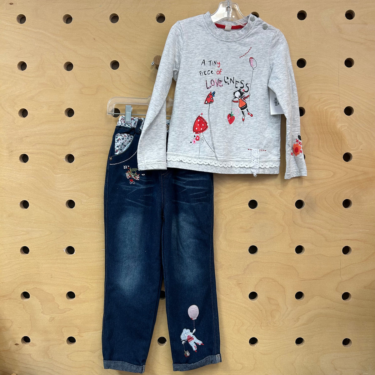 Grey & Denim Tiny Piece Loveliness Outfit