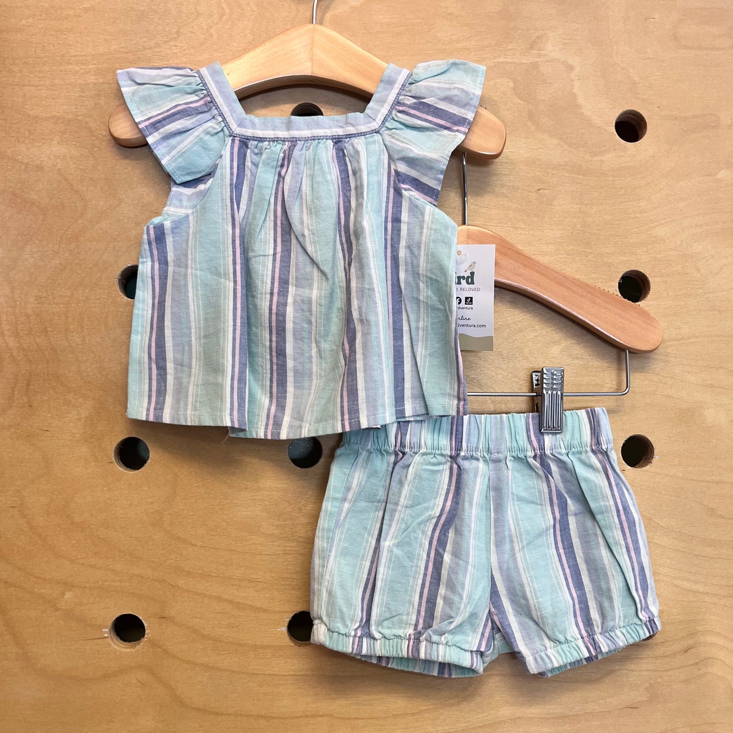 Mint Striped Top & Shorts NEW!