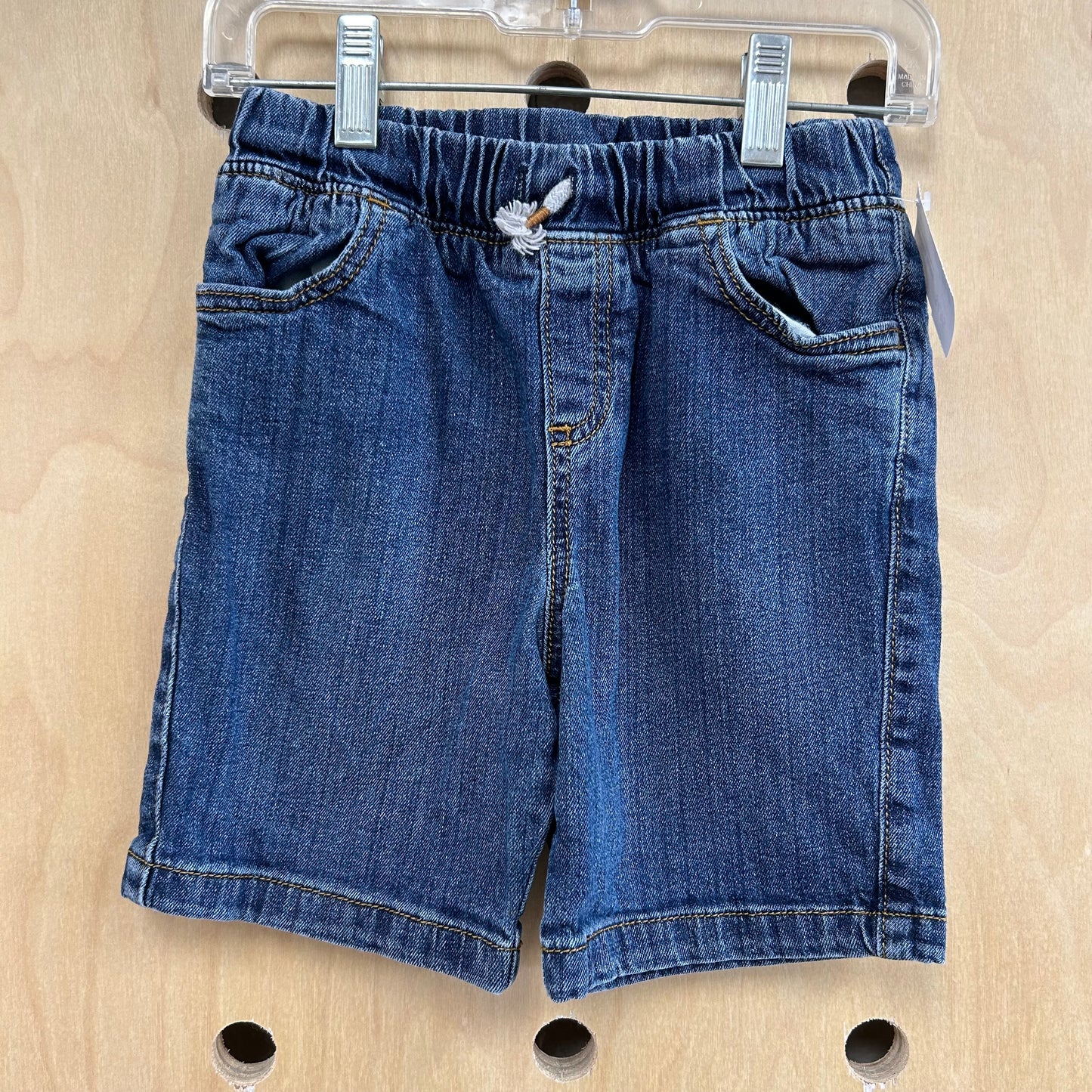 Elastic Waist Denim Shorts