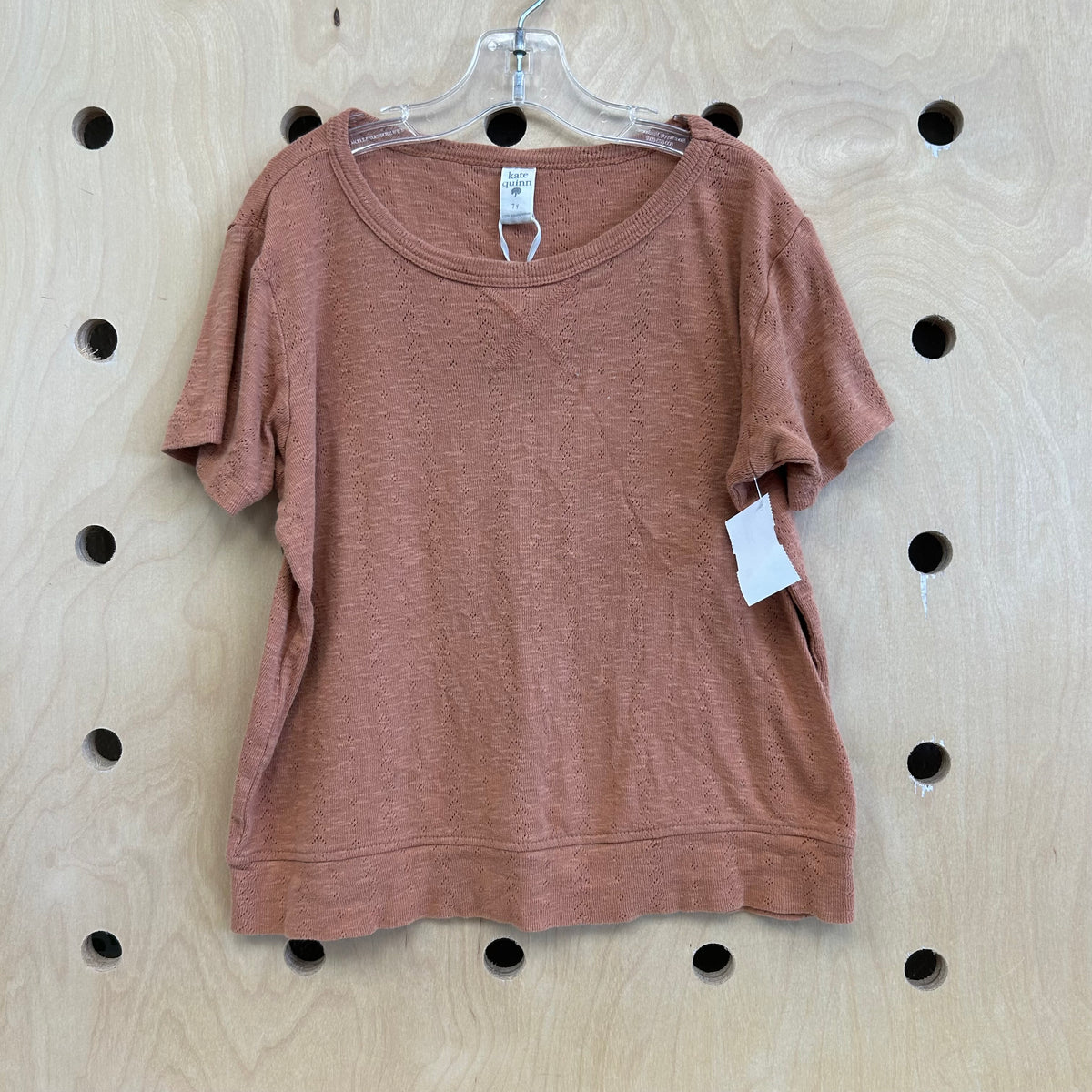 Brown Pointelle Top
