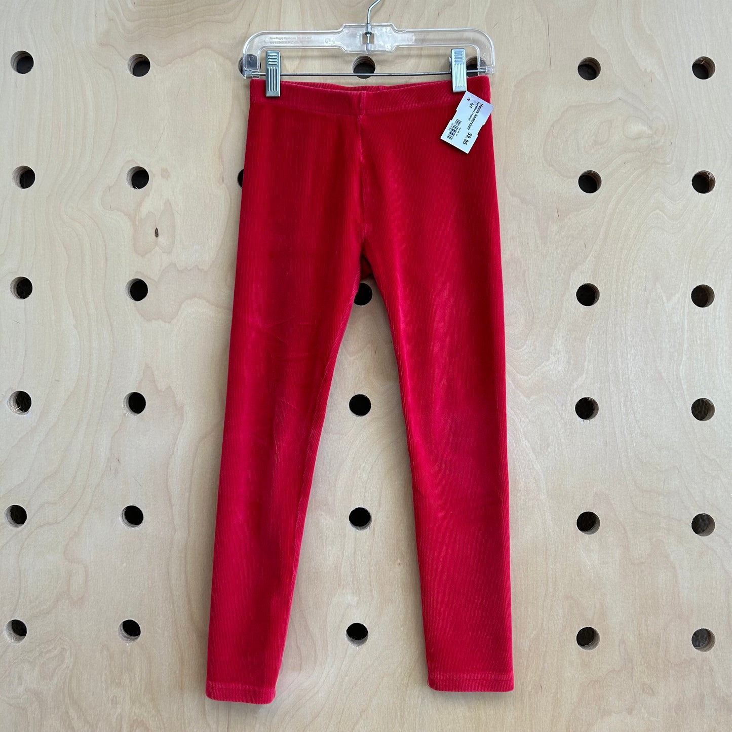 Red Ribbed Leggings