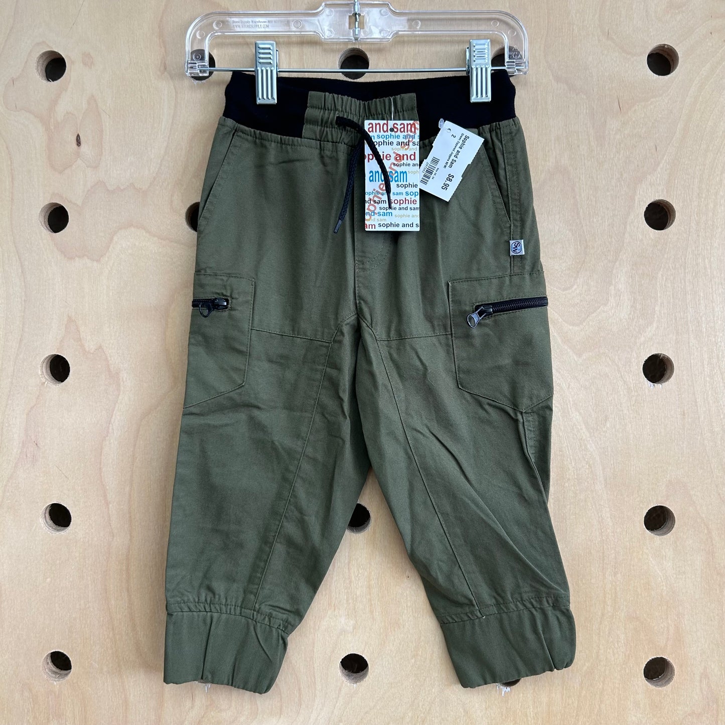 Green Zippered Joggers NEW!