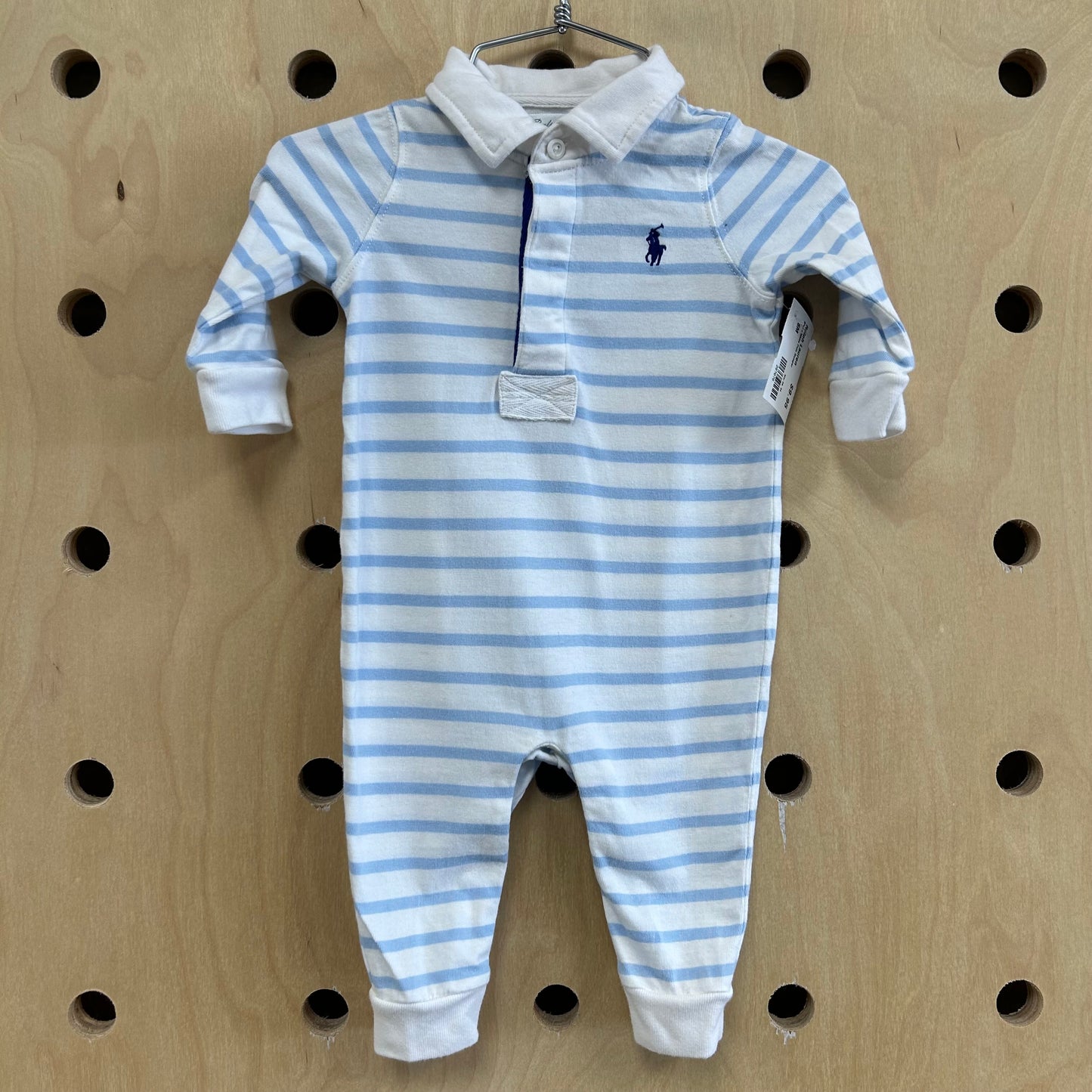 Blue+White Polo Romper