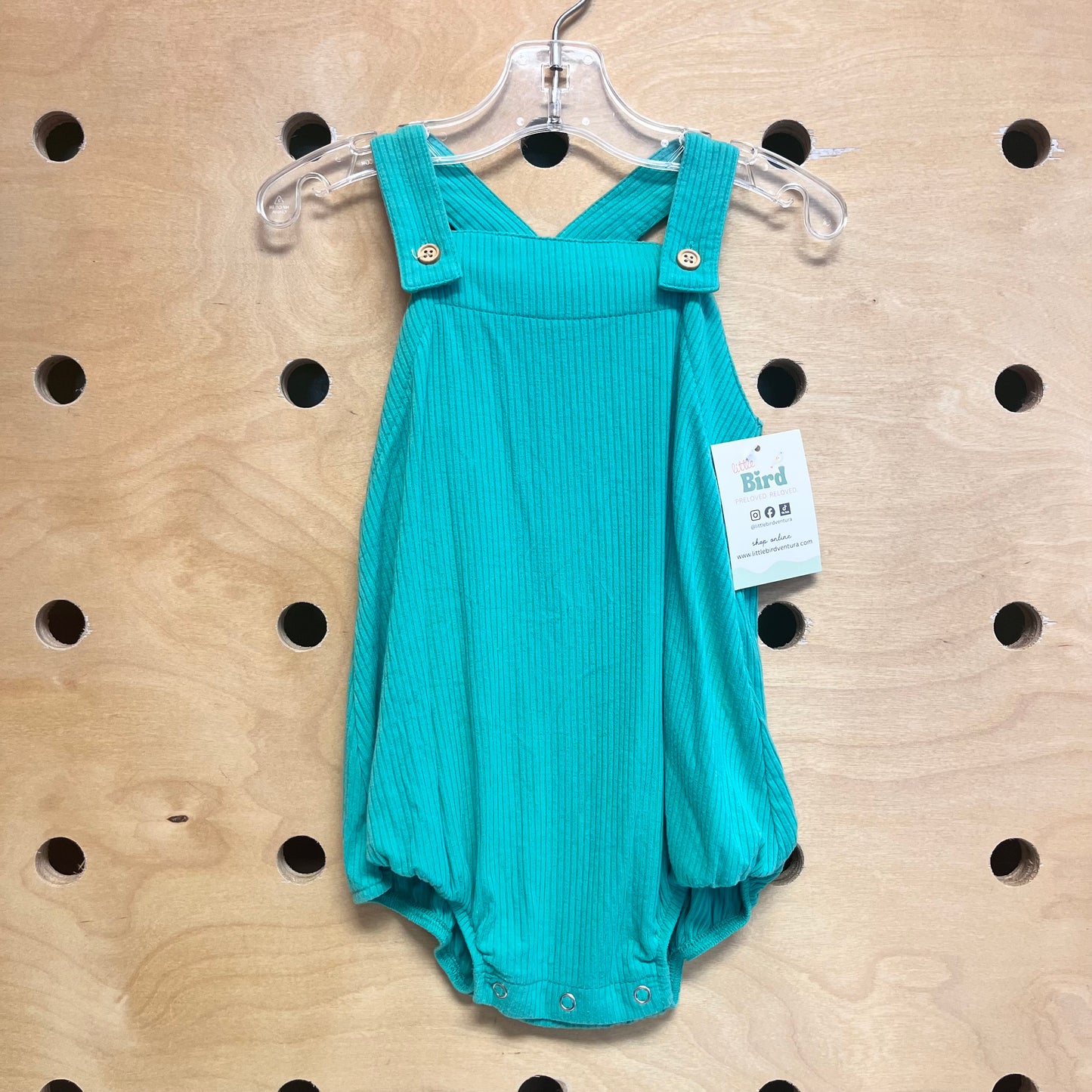 Green Ribbed Modal Romper