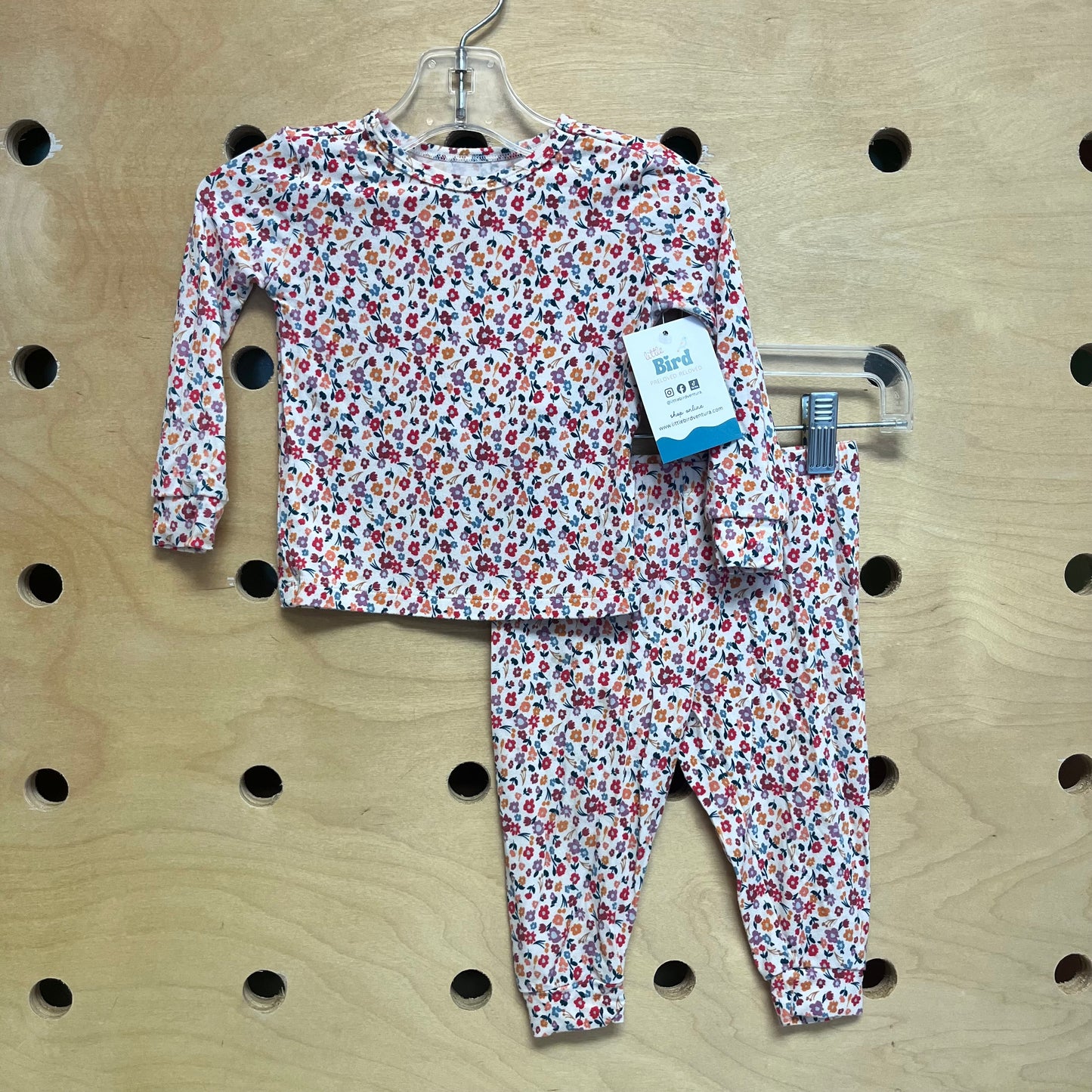 White/Red Floral Pajamas