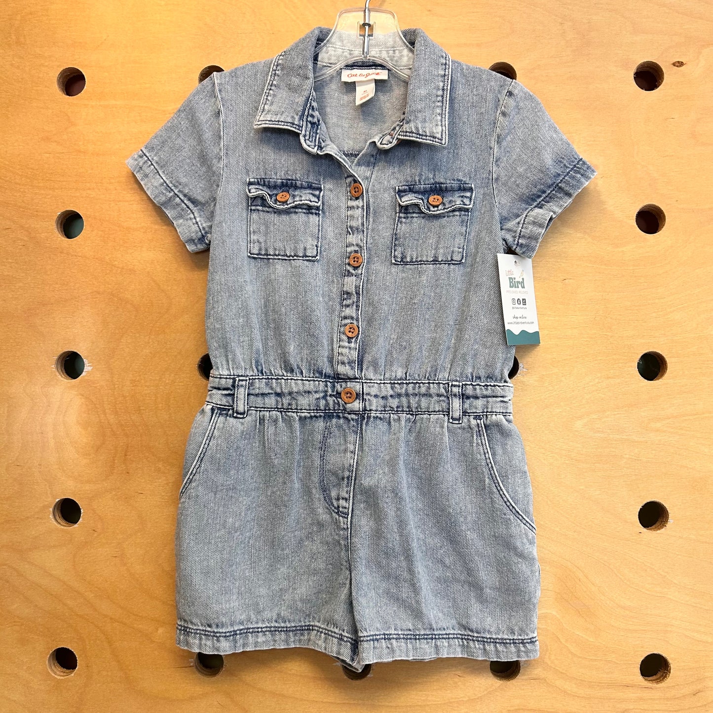 Lightwash Denim Button Romper