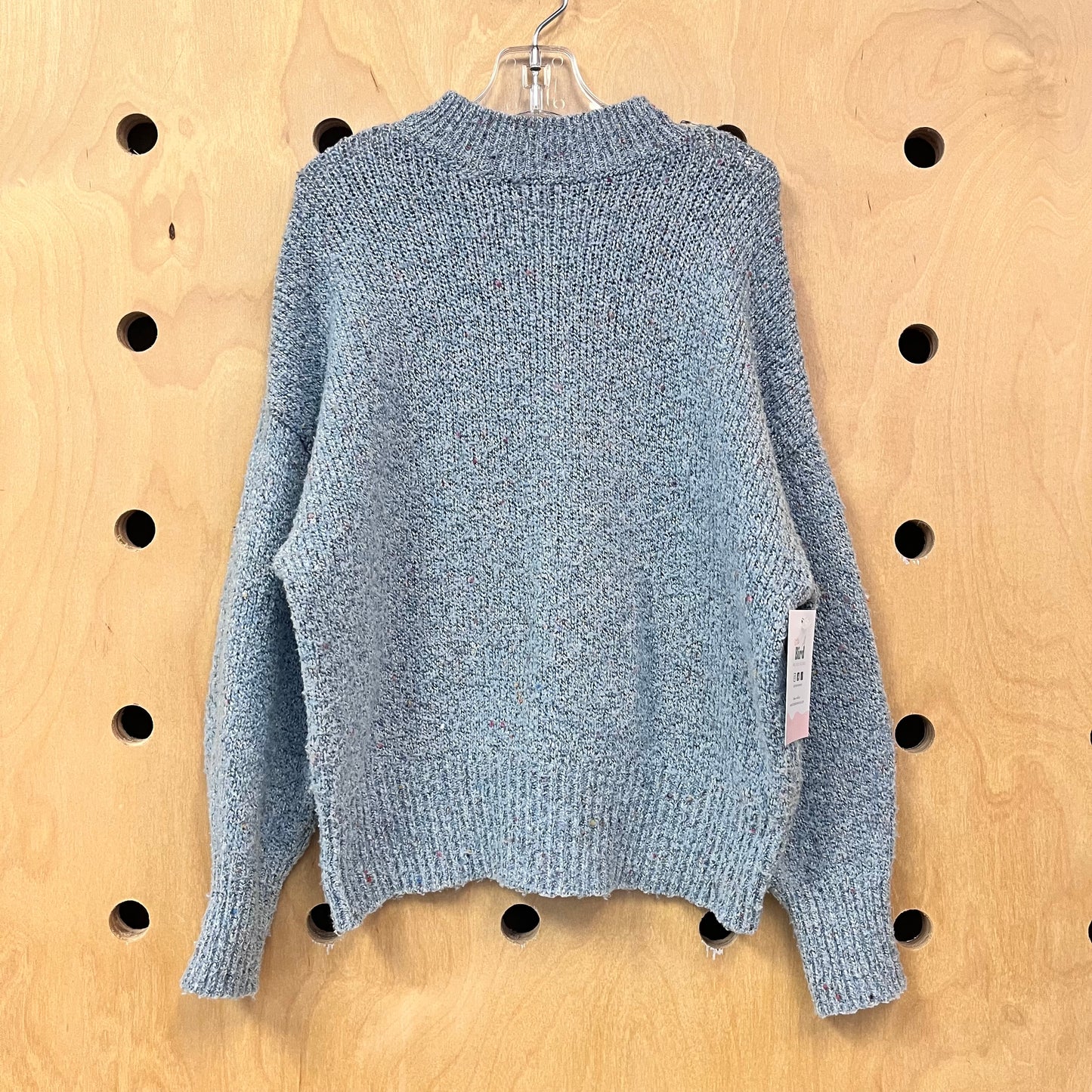 Blue Mock Turtleneck Sweater