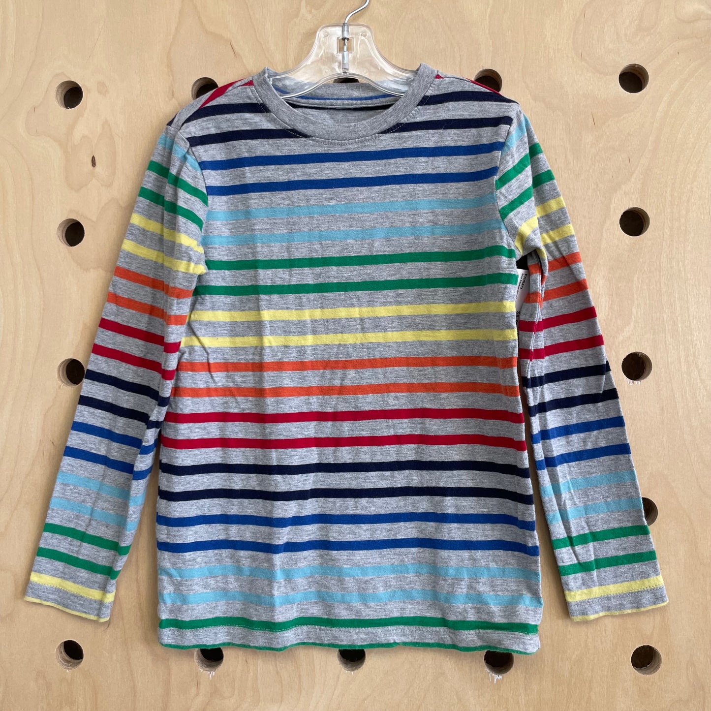 Grey Rainbow Striped LS Tee