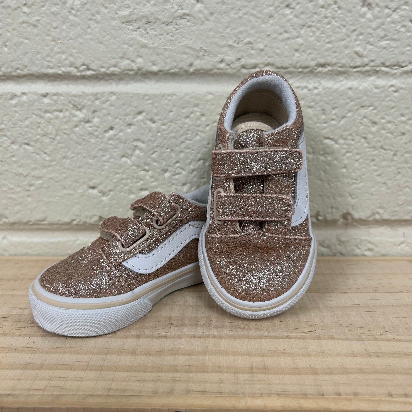 Pink Glitter Velcro Sneakers