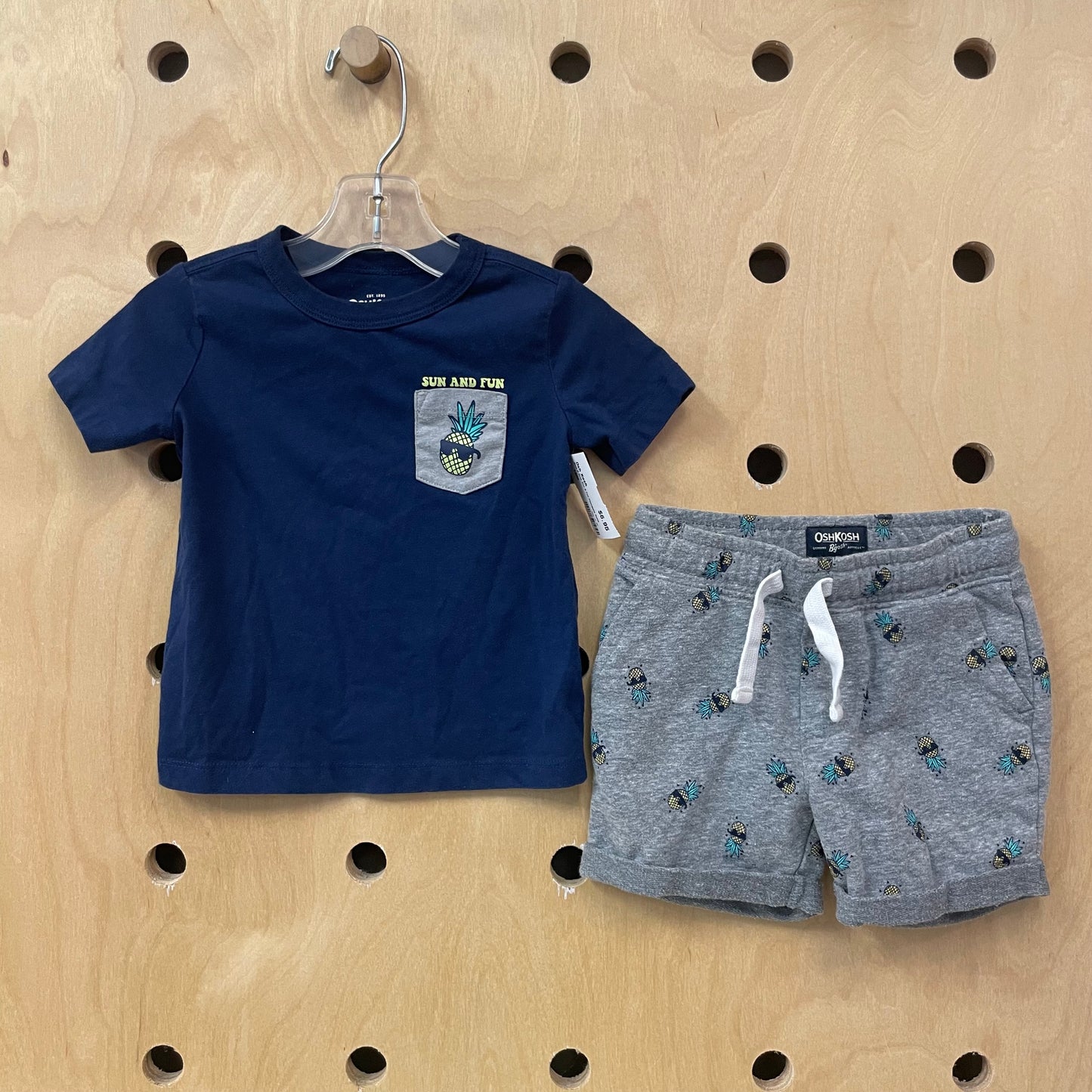 Blue & Grey Sun & Fun Pineapple Outfit