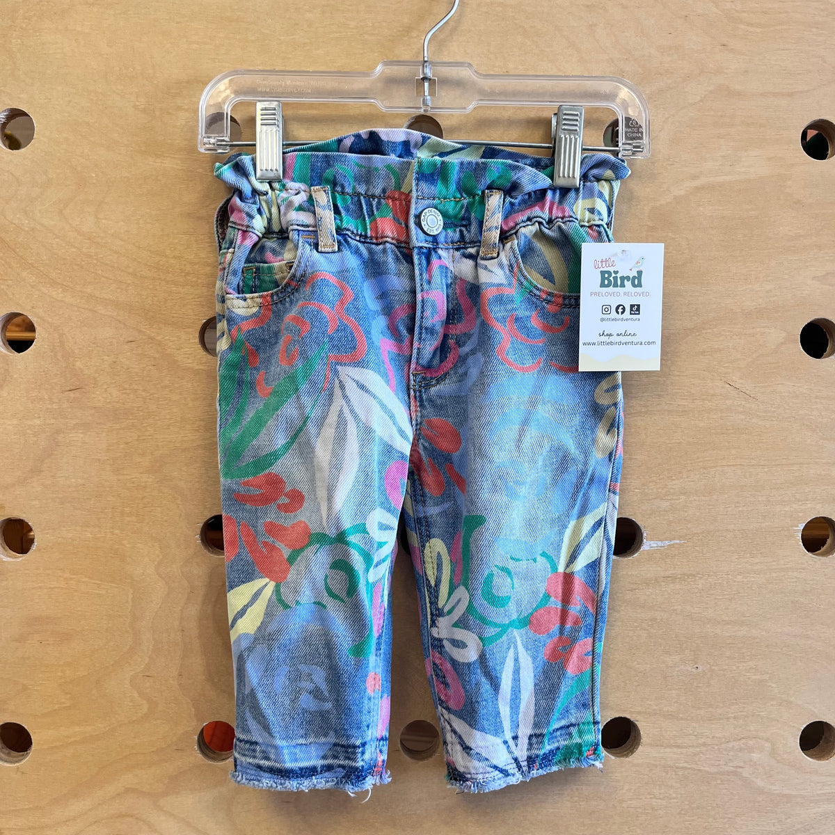 Multicolor Floral Denim Pants