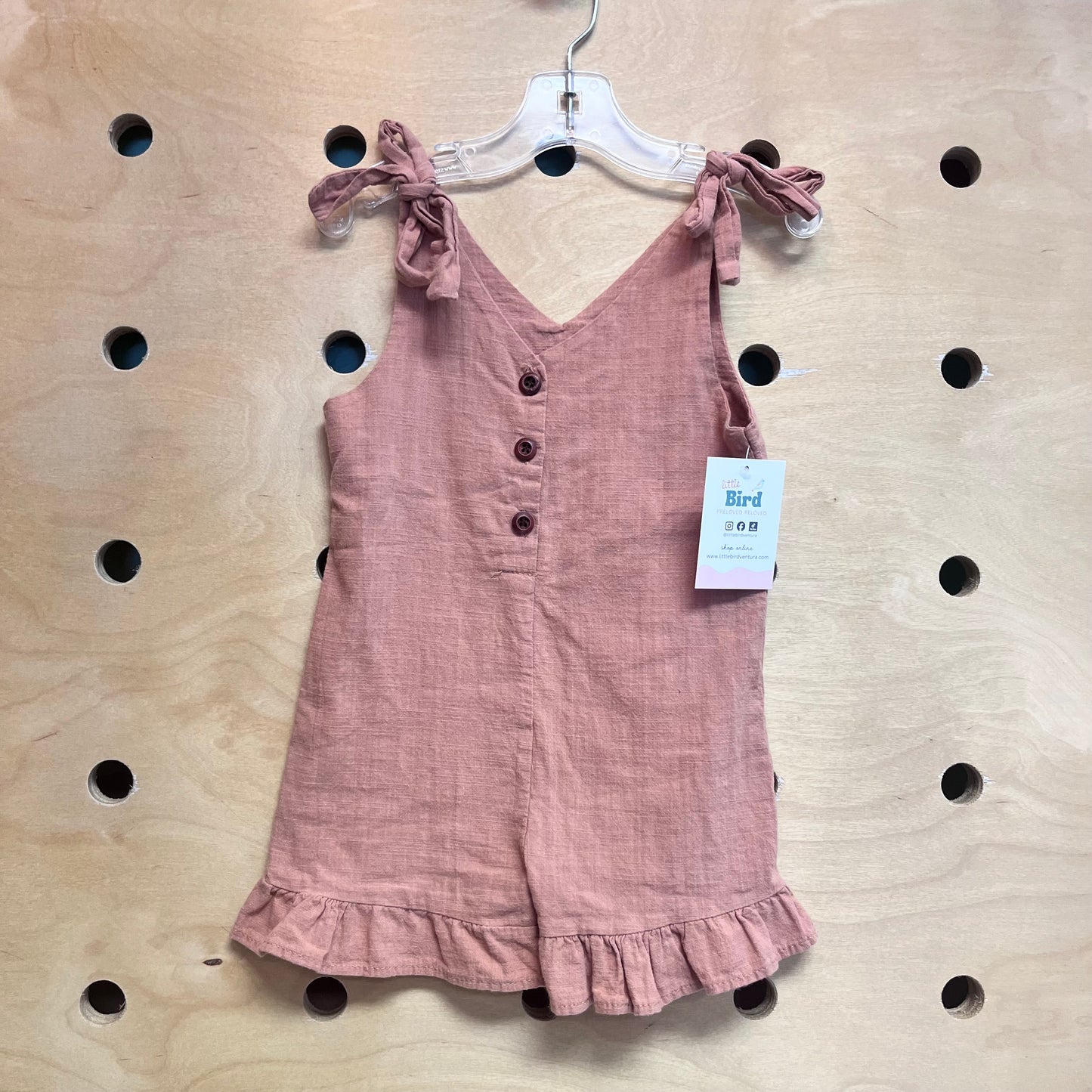 Brown Cotton Tank Romper