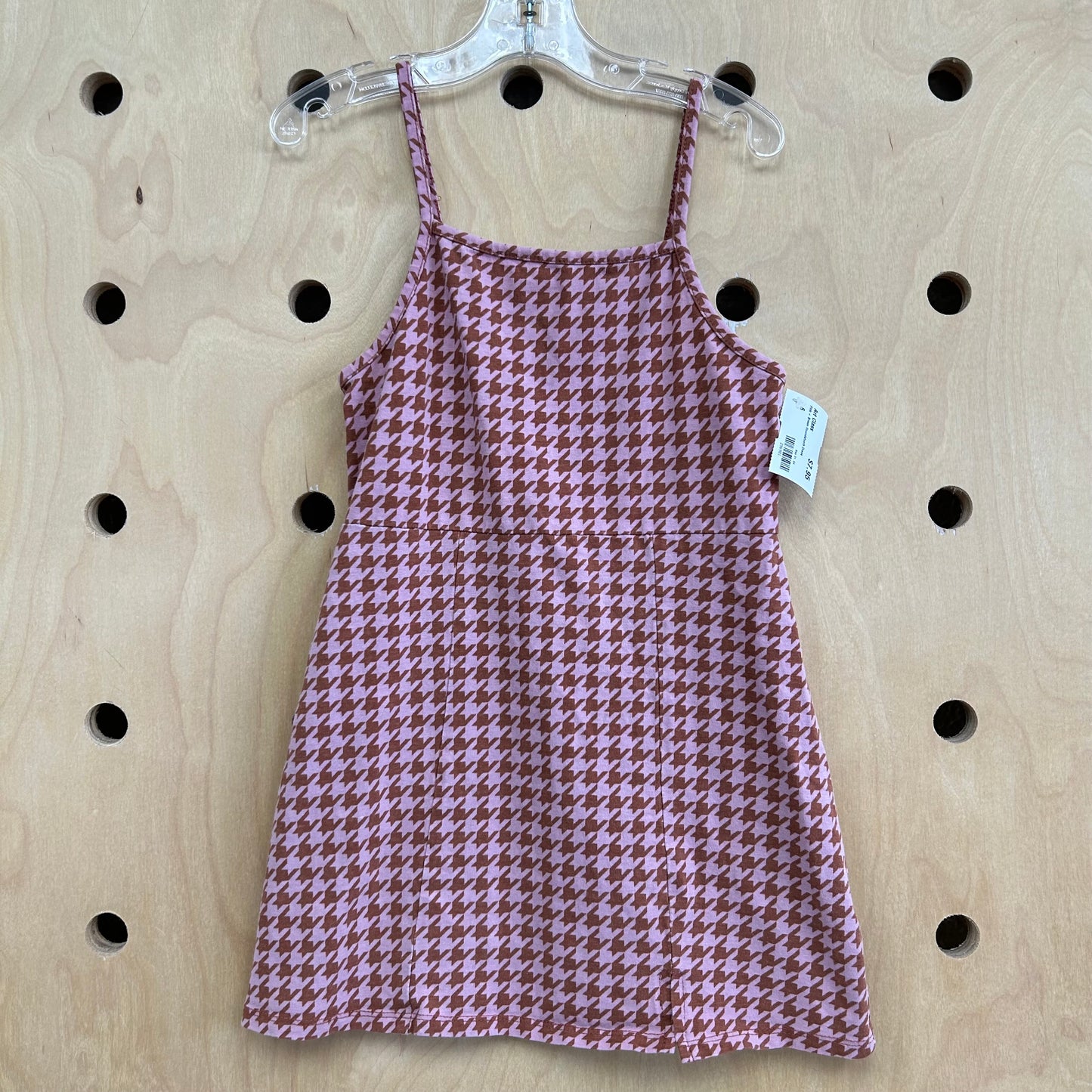 Pink + Brown Houndstooth Dress