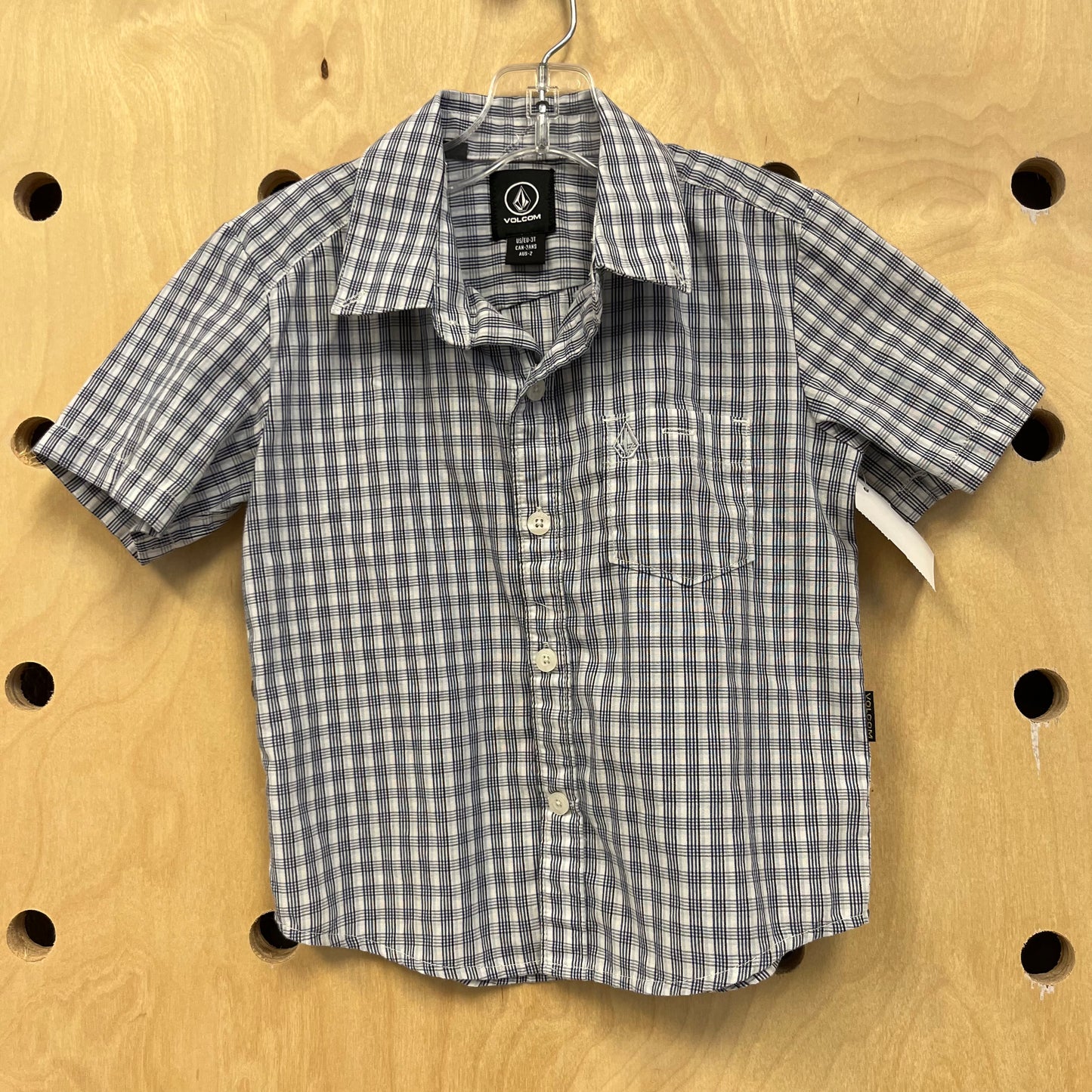 Blue & White Plaid Button Up