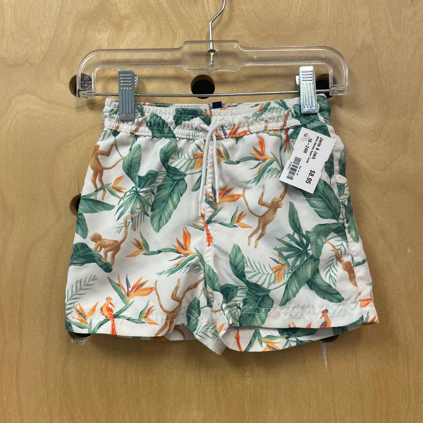 White Monkey Swim Trunks