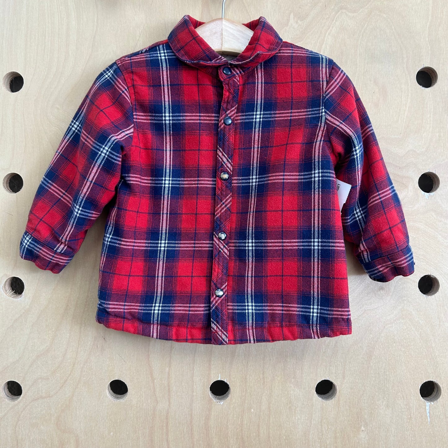 Red Plaid Lined Flannel Shacket
