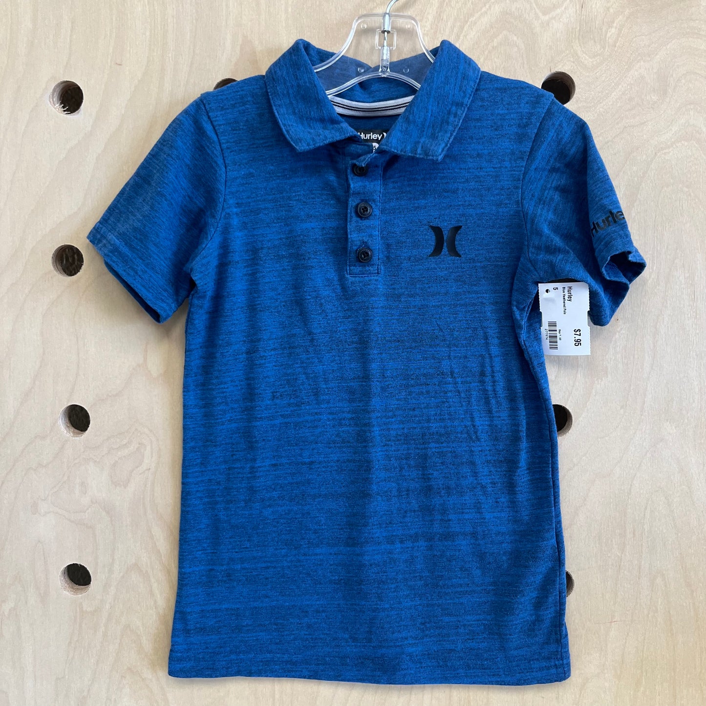 Blue Heathered Polo