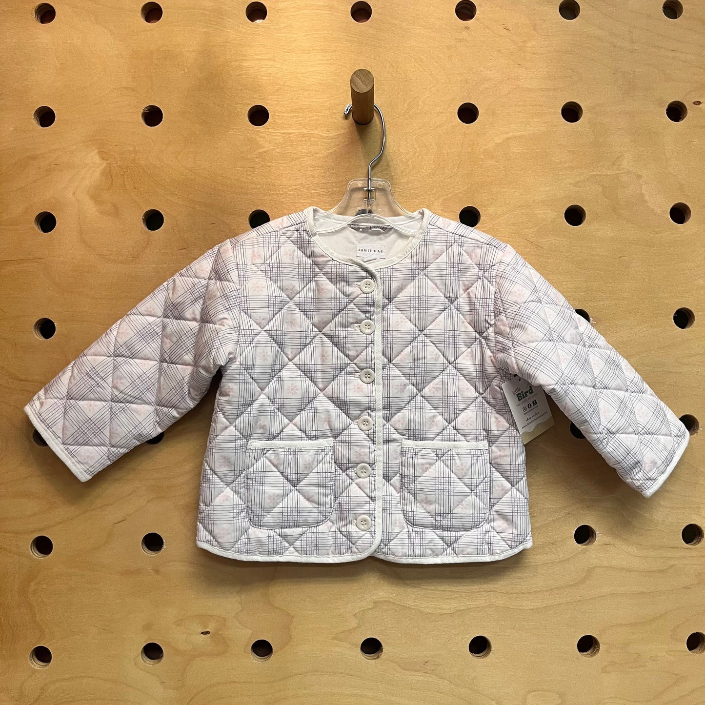 White Floral Quilted Jacket