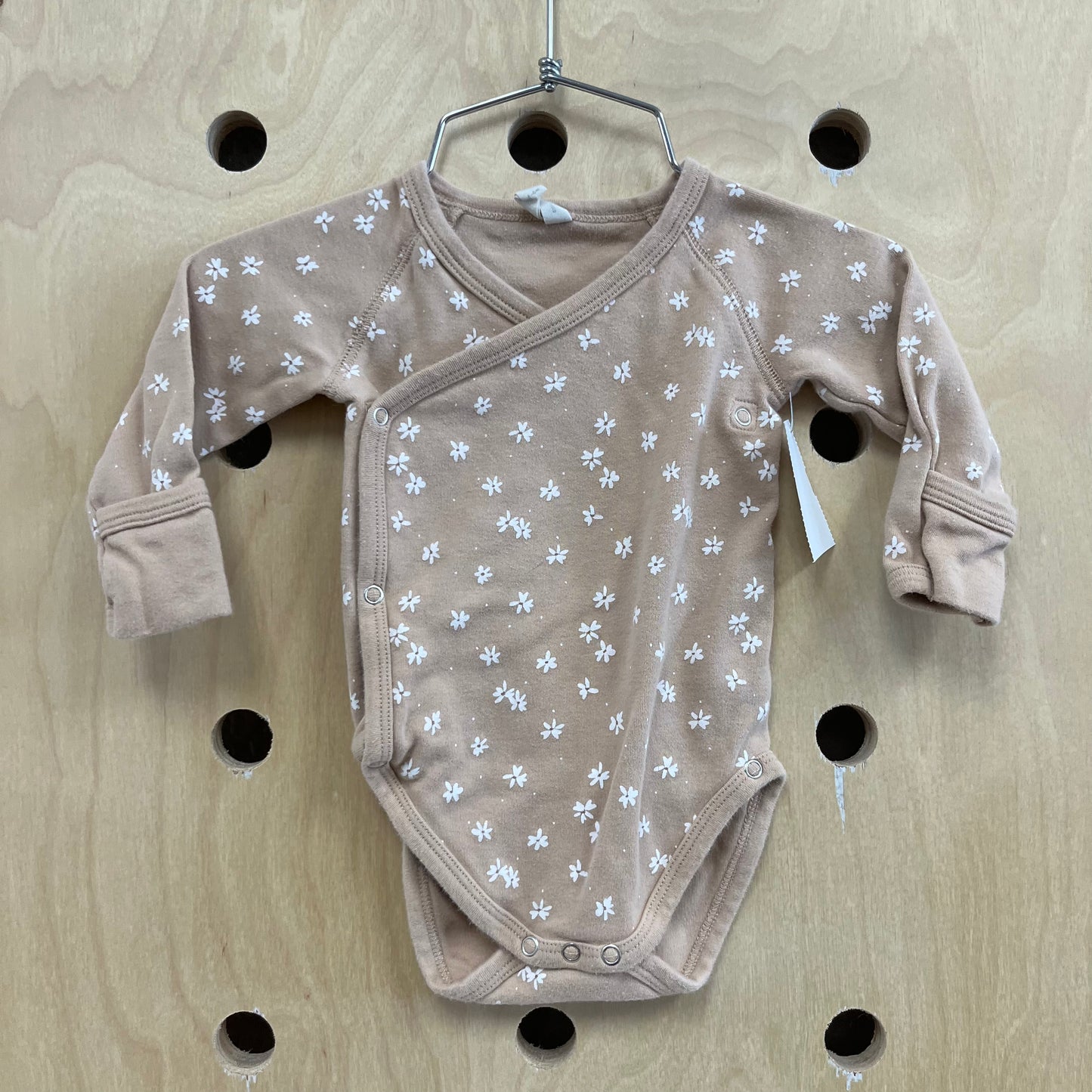 Organic Camel Floral Wrap Bodysuit