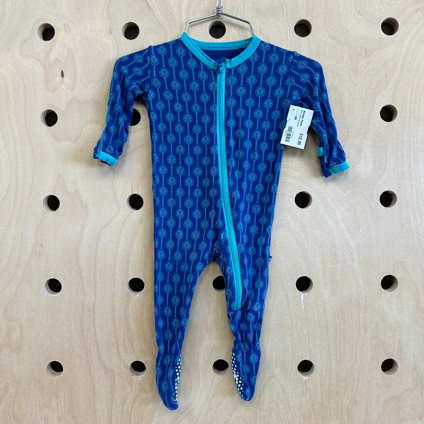 Blue Leaves Zip Footies
