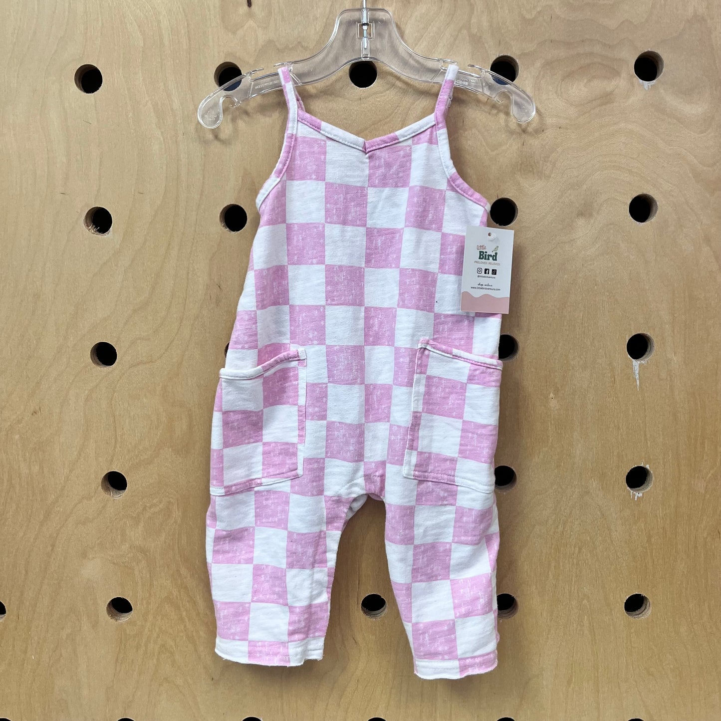 Pink Checkered Romper
