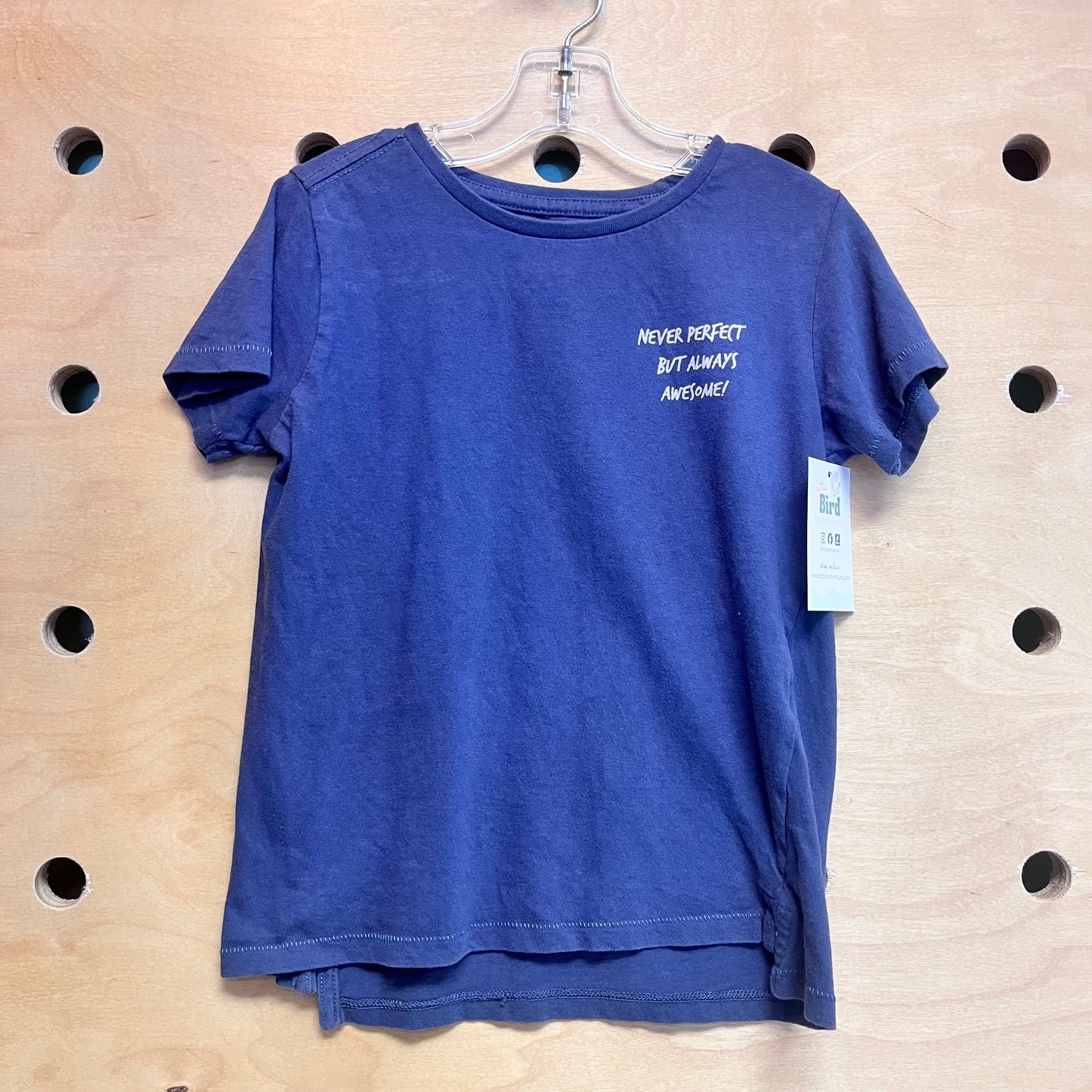 Blue 'Never Perfect' Tee