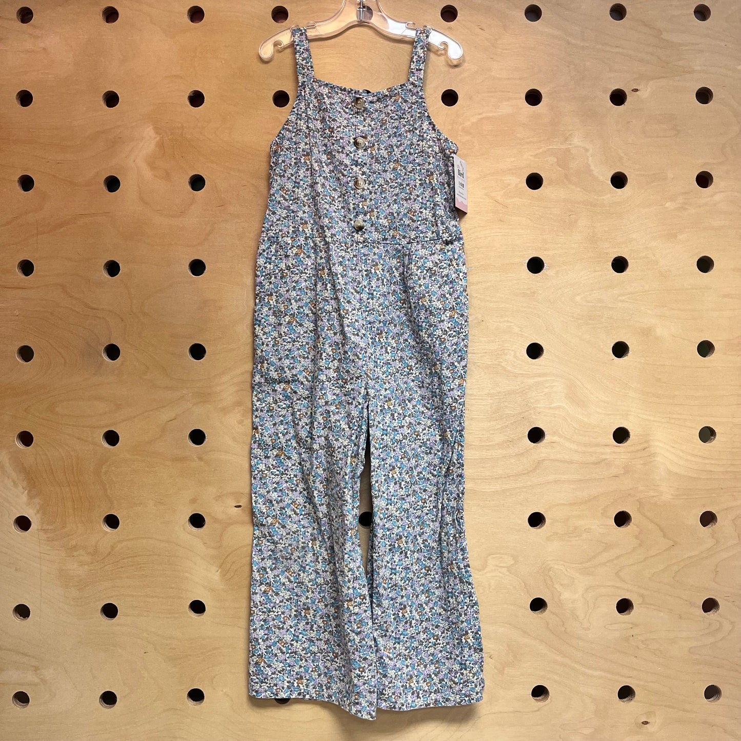 Purple/Blue Floral Button Romper