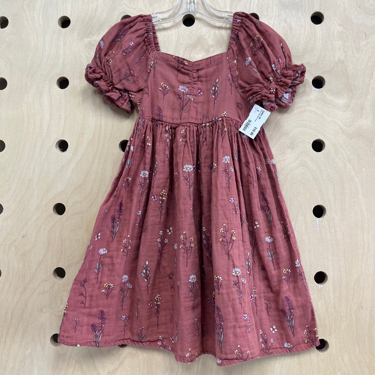 Rust Floral Gauze Dress