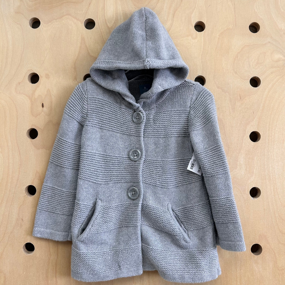 Grey Knit Button Sweaterr