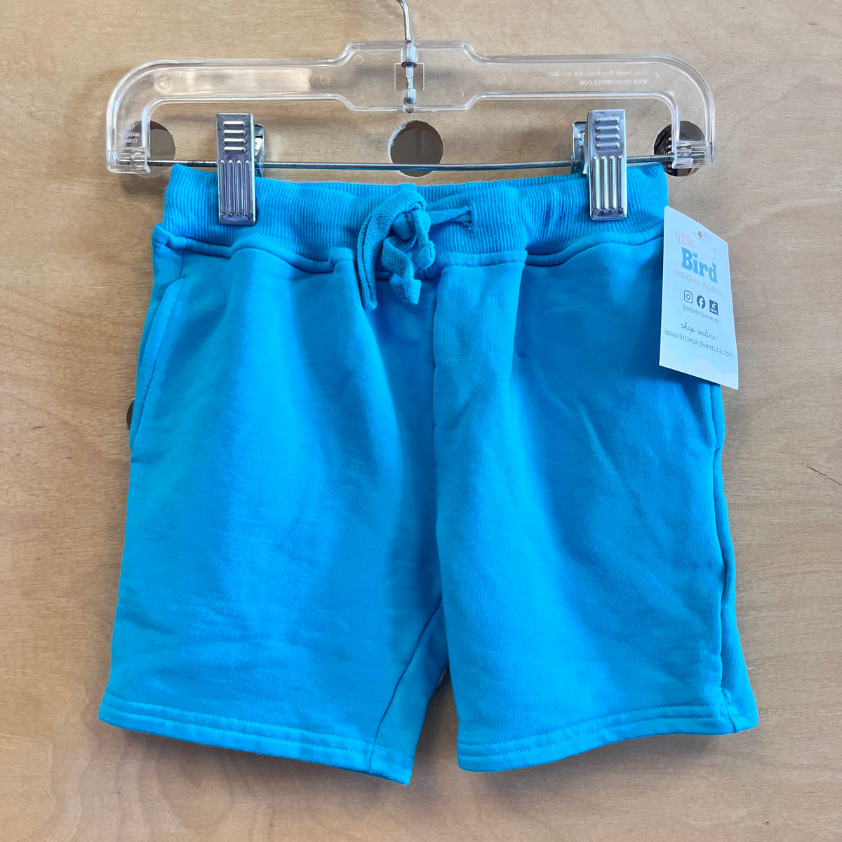 Turquoise Bamboo Drawstring Shorts